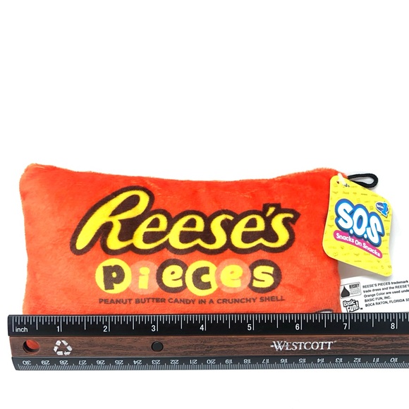 Snacks On Snacks Reese’s Pieces Plush Bean Fill Toy 7” New - Picture 3 of 4